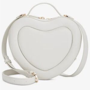 Elegant White Heart Crossbody Bag